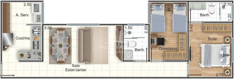 Apartamento com 1 Quarto à Venda, 38 m² em Vila Bocaina - Mauá