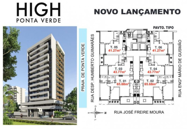 Imagem Apartamento com 1 Quarto à Venda, 44 m² em Ponta Verde - Maceió