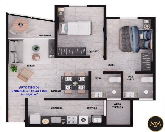 Imagem Apartamento com 2 Quartos à Venda, 57 m² em Manaíra - João Pessoa