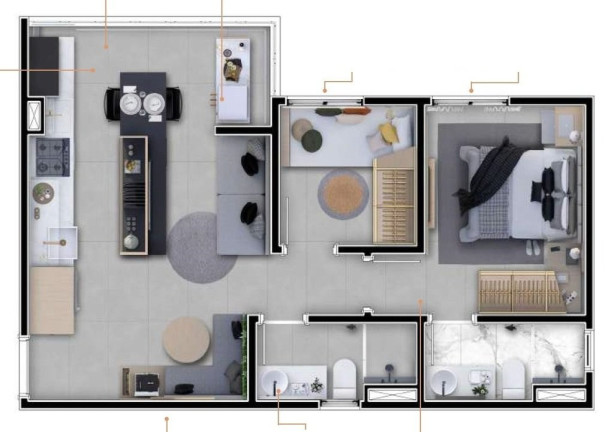 Imagem Apartamento com 2 Quartos à Venda, 43 m² em Campestre - Santo André