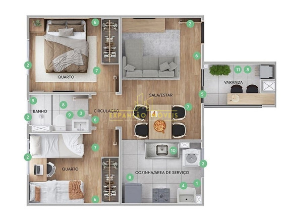 Imagem Apartamento com 2 Quartos à Venda, 44 m² em Forquilhas - São José Imagem Apartamento com 2 Quartos à Venda, 44 m² em Forquilhas - São José