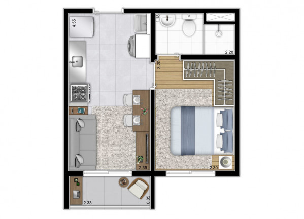 Imagem Apartamento com 1 Quarto à Venda, 26 m² em Chácara Santo Antônio (zona Sul) - São Paulo Imagem Apartamento com 1 Quarto à Venda, 26 m² em Chácara Santo Antônio (zona Sul) - São Paulo
