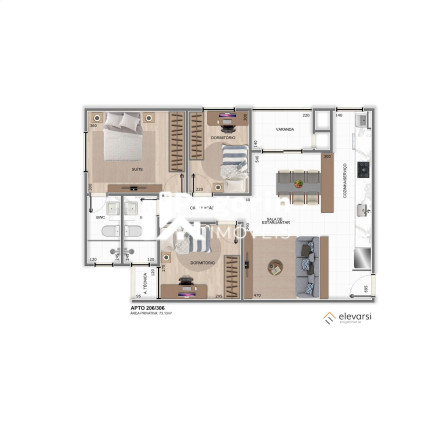 Imagem Apartamento com 2 Quartos à Venda, 96 m² em Centro - Pinhais