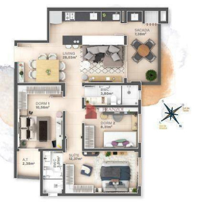 Imagem Apartamento com 3 Quartos à Venda, 89 m² em Fazenda - Itajaí Imagem Apartamento com 3 Quartos à Venda, 89 m² em Fazenda - Itajaí