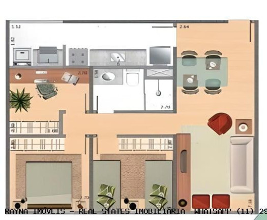 Imagem Apartamento com 3 Quartos à Venda, 63 m² em Jardim Utinga - Santo André Imagem Apartamento com 3 Quartos à Venda, 63 m² em Jardim Utinga - Santo André