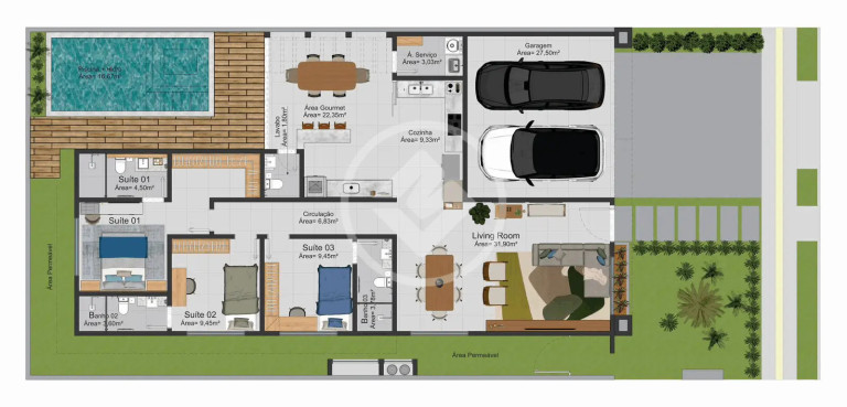 Imagem Casa com 3 Quartos à Venda, 159 m² em Condomínio Jardins Barcelona - Senador Canedo Imagem Casa com 3 Quartos à Venda, 159 m² em Condomínio Jardins Barcelona - Senador Canedo