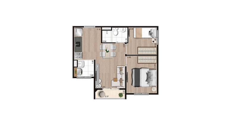 Imagem Apartamento com 2 Quartos à Venda, 37 m² em Campo Limpo - São Paulo