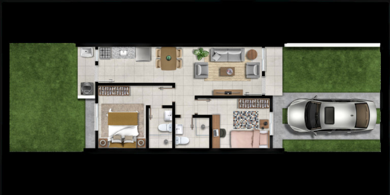 Imagem Casa com 2 Quartos à Venda, 54 m² em Restinga - Porto Alegre Imagem Casa com 2 Quartos à Venda, 54 m² em Restinga - Porto Alegre