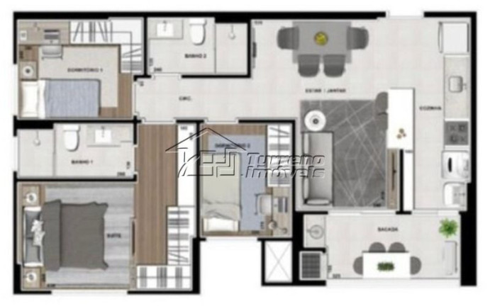 Imagem Apartamento com 3 Quartos à Venda, 75 m² em Gleba Fazenda Palhano - Londrina Imagem Apartamento com 3 Quartos à Venda, 75 m² em Gleba Fazenda Palhano - Londrina