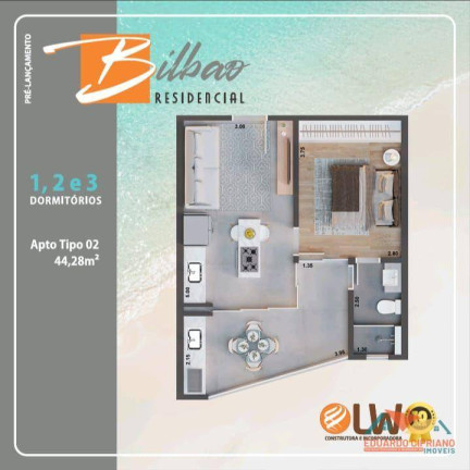 Imagem Apartamento com 1 Quarto à Venda, 44 m² em Praia Das Palmeiras - Caraguatatuba