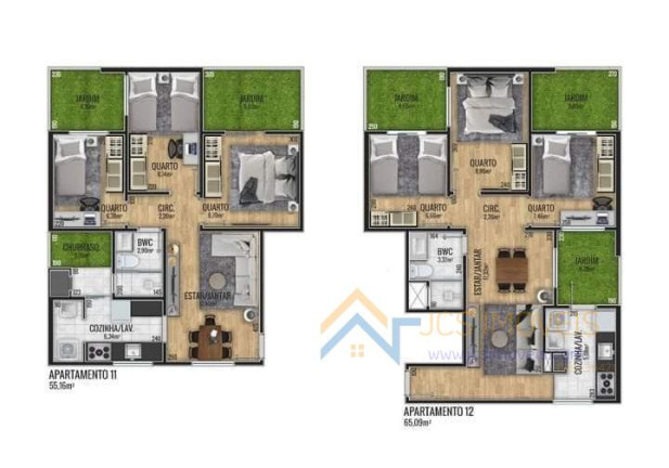 Imagem Apartamento com 3 Quartos à Venda, 54 m² em Cidade Jardim - São José Dos Pinhais