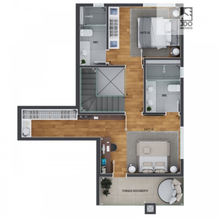 Imagem Cobertura com 2 Quartos à Venda, 133 m² em água Verde - Curitiba