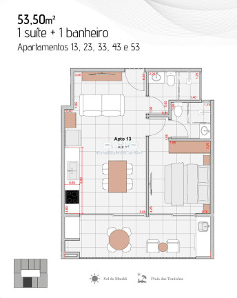 Imagem Apartamento com 2 Quartos à Venda, 75 m² em Toninhas - Ubatuba
