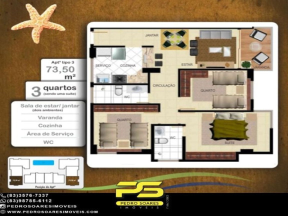 Imagem Apartamento com 3 Quartos à Venda, 73 m² em Intermares - Cabedelo Imagem Apartamento com 3 Quartos à Venda, 73 m² em Intermares - Cabedelo