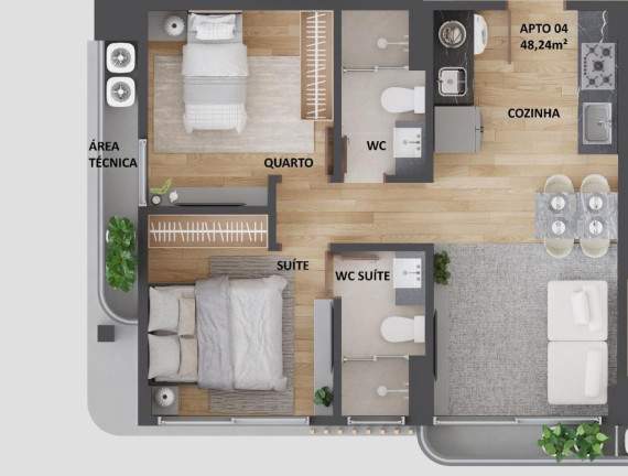 Imagem Apartamento com 2 Quartos à Venda, 53 m² em Cabo Branco - João Pessoa Imagem Apartamento com 2 Quartos à Venda, 53 m² em Cabo Branco - João Pessoa