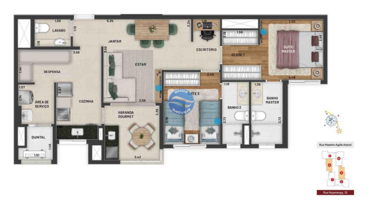 Imagem Apartamento com 2 Quartos à Venda, 96 m² em Chácara Da Barra - Campinas