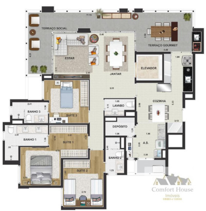 Imagem Apartamento com 3 Quartos à Venda, 133 m² em Jardim - Santo André Imagem Apartamento com 3 Quartos à Venda, 133 m² em Jardim - Santo André