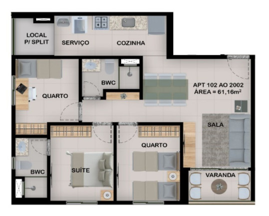 Imagem Imóvel com 3 Quartos à Venda, 61 m² em Cordeiro - Recife Imagem Imóvel com 3 Quartos à Venda, 61 m² em Cordeiro - Recife