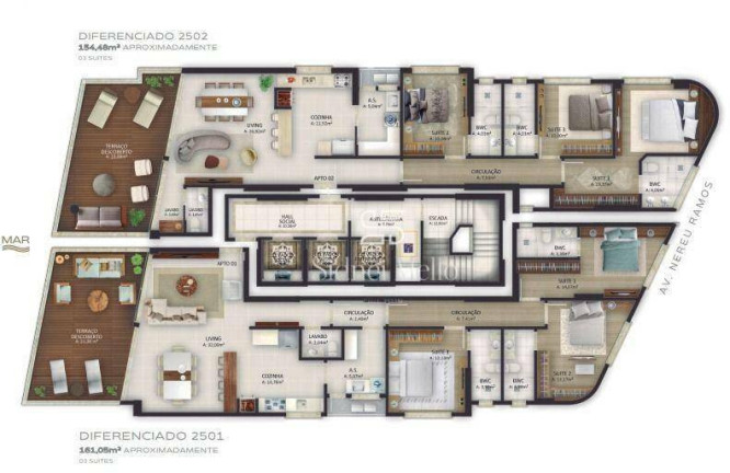 Apartamento com 3 Quartos à Venda, 154 m² em Meia Praia - Itapema