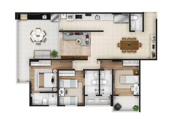 Imagem Apartamento com 3 Quartos à Venda, 127 m² em Forte - Praia Grande