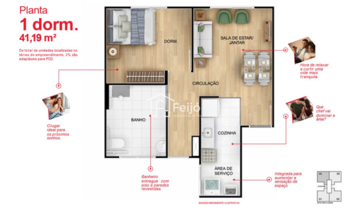 Imagem Apartamento com 2 Quartos à Venda, 41 m² em Santa Tereza - Porto Alegre
