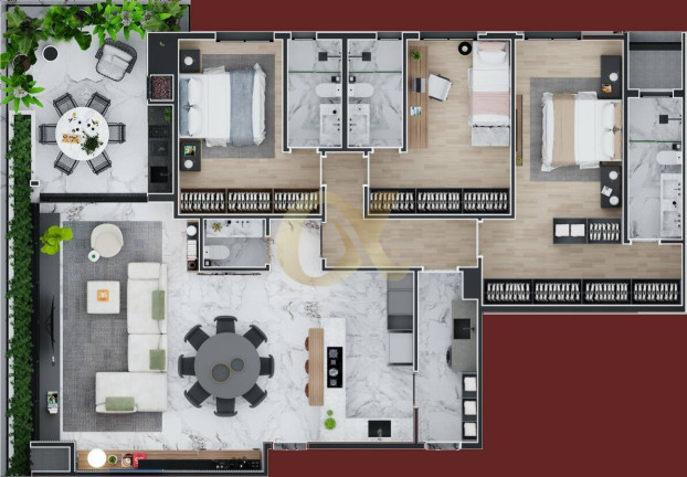 Imagem Apartamento com 3 Quartos à Venda, 286 m² em Santo Antônio - Joinville
