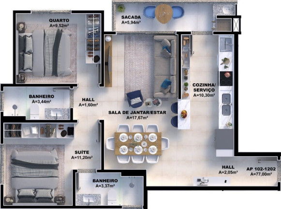 Imagem Apartamento com 2 Quartos à Venda, 87 m² em Pedra Branca - Palhoça Imagem Apartamento com 2 Quartos à Venda, 87 m² em Pedra Branca - Palhoça