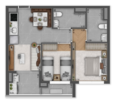 Imagem Apartamento com 2 Quartos à Venda, 55 m² em Brooklin Novo - São Paulo