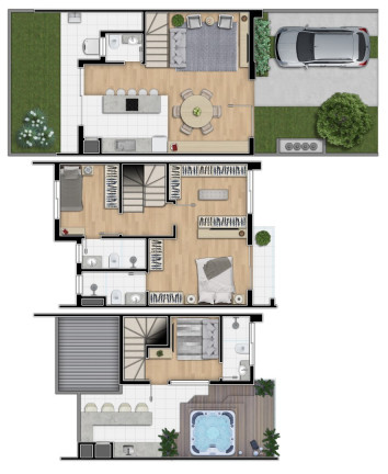 Imagem Casa com 3 Quartos à Venda, 112 m² em Santa Cândida - Curitiba Imagem Casa com 3 Quartos à Venda, 112 m² em Santa Cândida - Curitiba