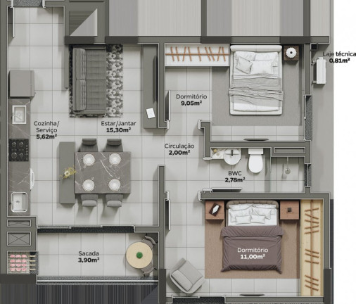 Imagem Apartamento com 2 Quartos à Venda, 58 m² em Lídia Duarte - Camboriú Imagem Apartamento com 2 Quartos à Venda, 58 m² em Lídia Duarte - Camboriú