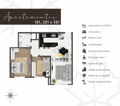 Imagem Apartamento com 2 Quartos à Venda, 59 m² em Moura - Gramado