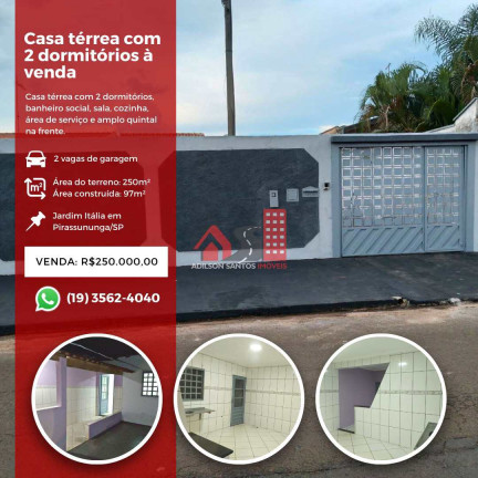 Casa com 2 Quartos à Venda, 250 m² em Jardim Itália - Pirassununga