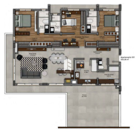 Apartamento com 3 Quartos à Venda, 121 m² em Nossa Senhora De Lourdes - Santa Maria
