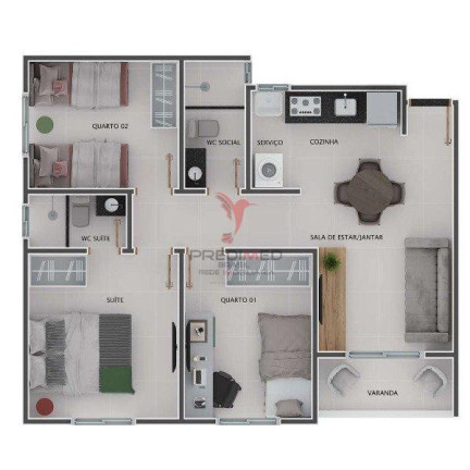 Imagem Apartamento com 2 Quartos à Venda, 55 m² em Bancários - João Pessoa Imagem Apartamento com 2 Quartos à Venda, 55 m² em Bancários - João Pessoa