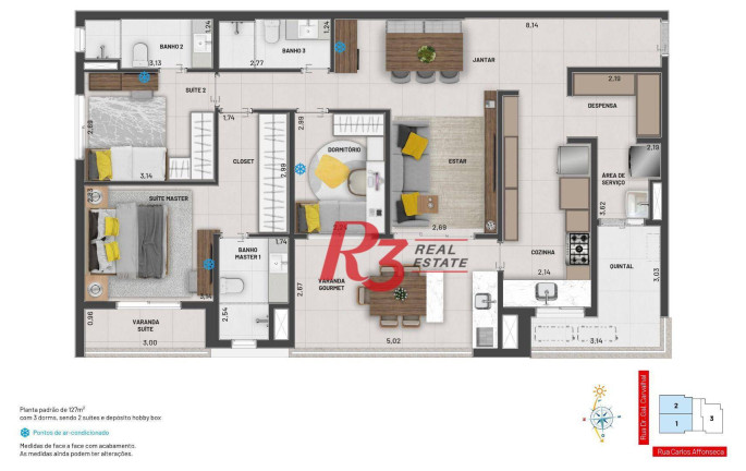 Imagem Apartamento com 3 Quartos à Venda, 124 m² em Gonzaga - Santos Imagem Apartamento com 3 Quartos à Venda, 124 m² em Gonzaga - Santos