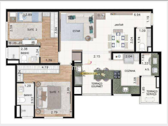 Apartamento com 2 Quartos à Venda, 85 m² em Santo Antônio - São Caetano Do Sul