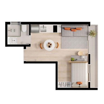 Imagem Imóvel com 1 Quarto à Venda, 24 m² em Prado Velho - Curitiba Imagem Imóvel com 1 Quarto à Venda, 24 m² em Prado Velho - Curitiba