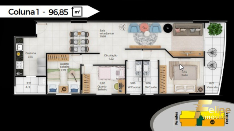 Imagem Imóvel com 2 Quartos à Venda, 70 m² em Bento Ferreira - Vitória Imagem Imóvel com 2 Quartos à Venda, 70 m² em Bento Ferreira - Vitória