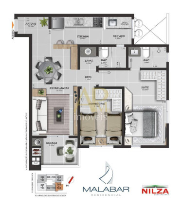 Imagem Apartamento com 3 Quartos à Venda, 82 m² em Distrito Industrial - São José Imagem Apartamento com 3 Quartos à Venda, 82 m² em Distrito Industrial - São José