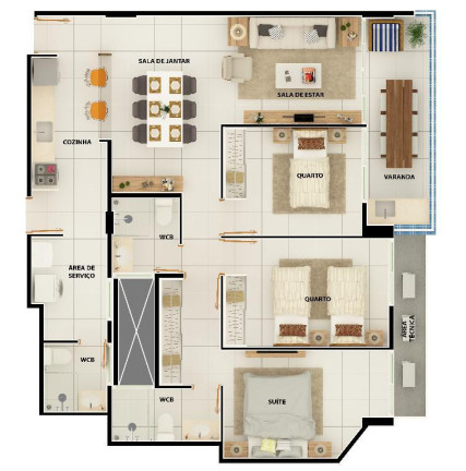 Imagem Apartamento com 2 Quartos à Venda, 84 m² em Camboinha - Cabedelo Imagem Apartamento com 2 Quartos à Venda, 84 m² em Camboinha - Cabedelo