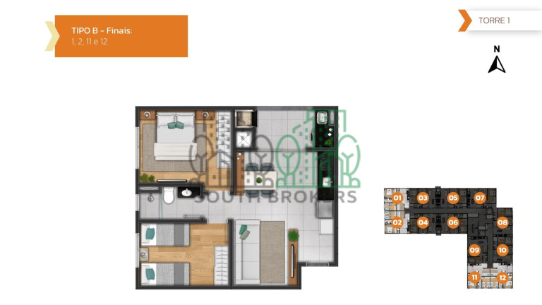 Imagem Apartamento com 2 Quartos à Venda, 48 m² em Ecoville - Curitiba Imagem Apartamento com 2 Quartos à Venda, 48 m² em Ecoville - Curitiba