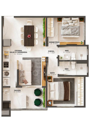 Imagem Apartamento com 2 Quartos à Venda, 74 m² em Gravatá - Navegantes Imagem Apartamento com 2 Quartos à Venda, 74 m² em Gravatá - Navegantes