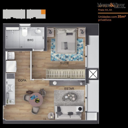 Imagem Apartamento com 1 Quarto à Venda, 35 m² em Rebouças - Curitiba Imagem Apartamento com 1 Quarto à Venda, 35 m² em Rebouças - Curitiba