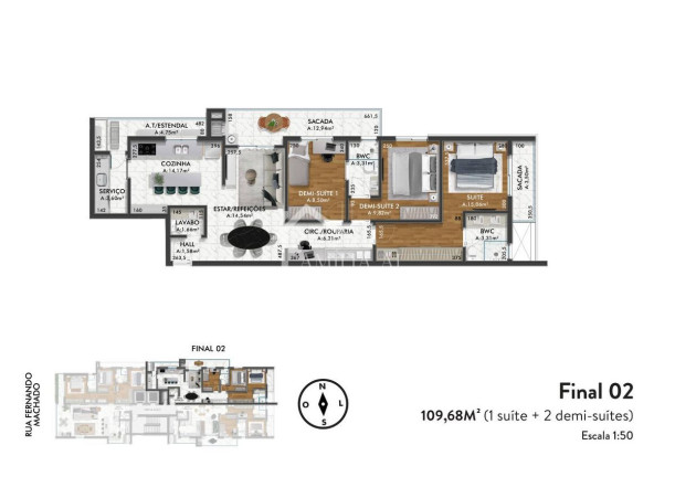 Imagem Apartamento com 2 Quartos à Venda, 89 m² em América - Joinville