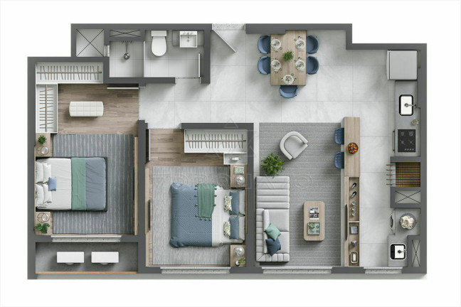 Imagem Apartamento com 2 Quartos à Venda, 61 m² em São João - Itajaí Imagem Apartamento com 2 Quartos à Venda, 61 m² em São João - Itajaí