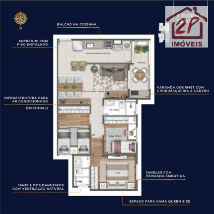 Imagem Apartamento com 2 Quartos à Venda, 60 m² em Jardim América - São José Dos Campos Imagem Apartamento com 2 Quartos à Venda, 60 m² em Jardim América - São José Dos Campos