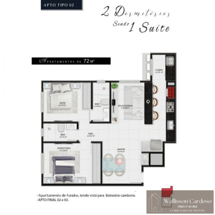 Imagem Apartamento com 2 Quartos à Venda, 72 m² em Tabuleiro - Camboriú Imagem Apartamento com 2 Quartos à Venda, 72 m² em Tabuleiro - Camboriú