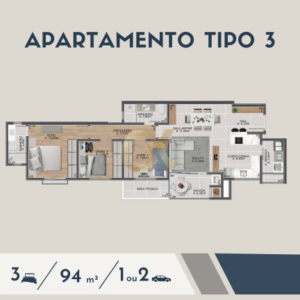 Imagem Apartamento com 3 Quartos à Venda, 98 m² em Saguaçu - Joinville