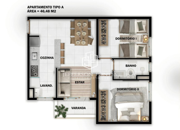 Imagem Apartamento com 2 Quartos à Venda, 46 m² em Palmital - Marília Imagem Apartamento com 2 Quartos à Venda, 46 m² em Palmital - Marília