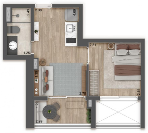 Imagem Imóvel com 1 Quarto à Venda, 24 m² em Mooca - São Paulo